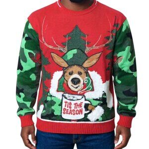 Celebrate Together Ugly Christmas Sweater Mens Small Hot Cocoa W/ Marshmallows